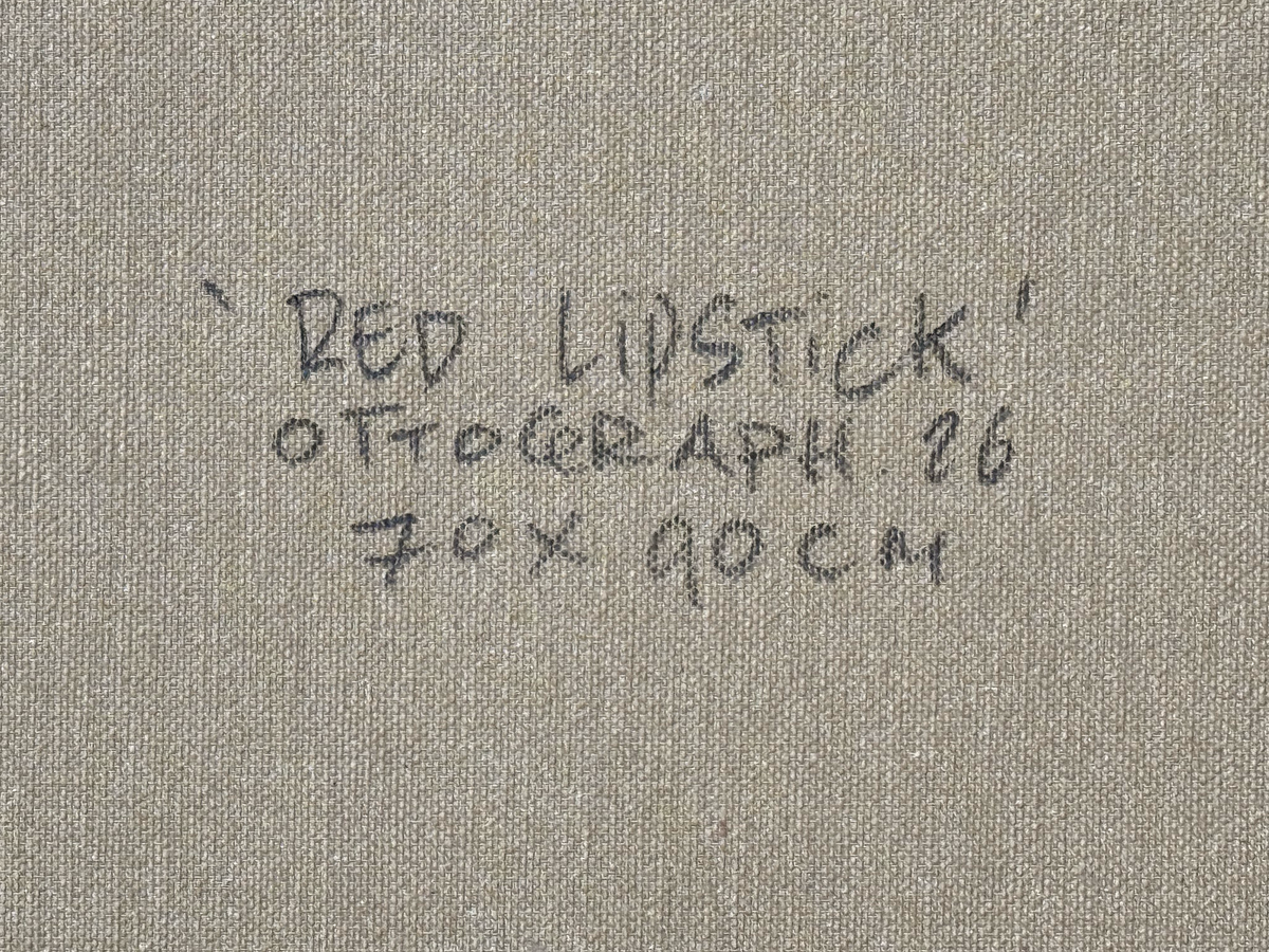 Red Lipstick - mixed media on canvas - 70x90cm #ottograph 2026