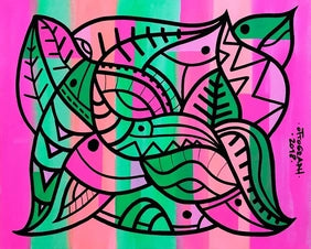 Ottograph painting - player's ball - acrylic on canvas - 50x40cm (2018)