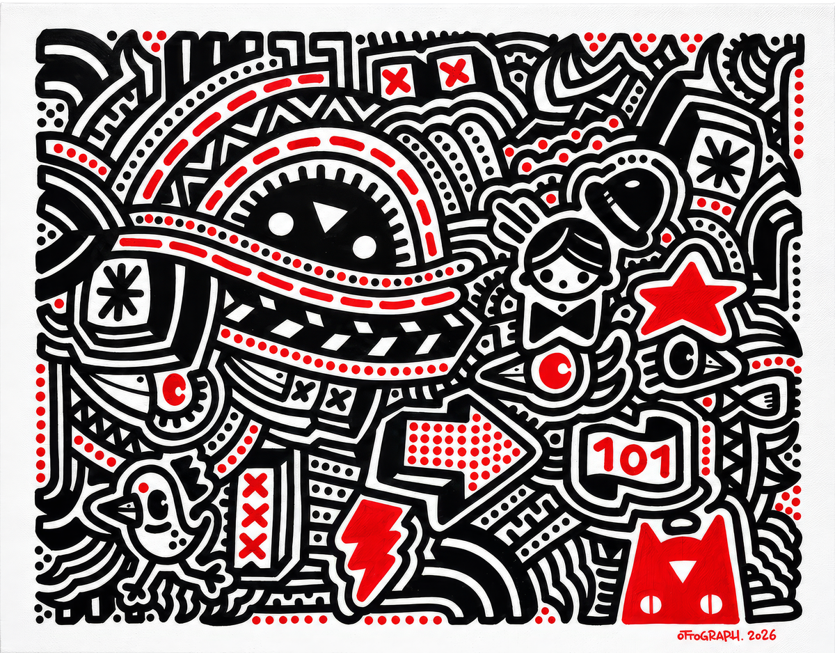 Holiday Island - mixed media on canvas - 70x90cm #ottograph 2026