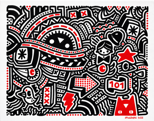 Holiday Island - mixed media on canvas - 70x90cm #ottograph 2026
